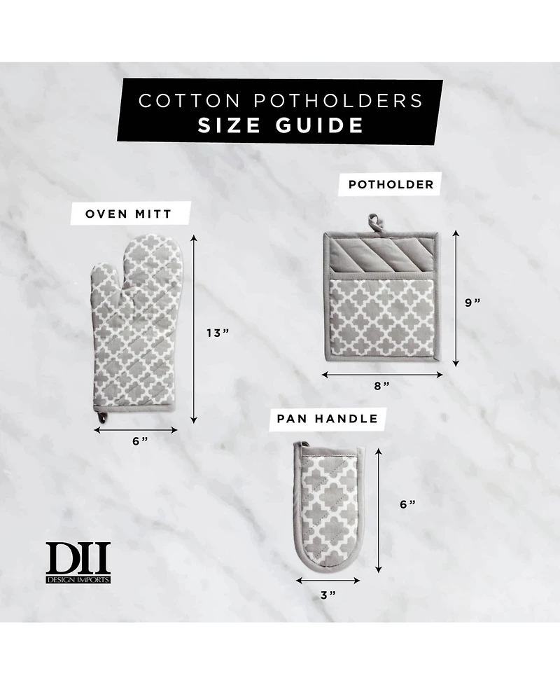 Design Imports Lattice Oven Mitt Set of 2