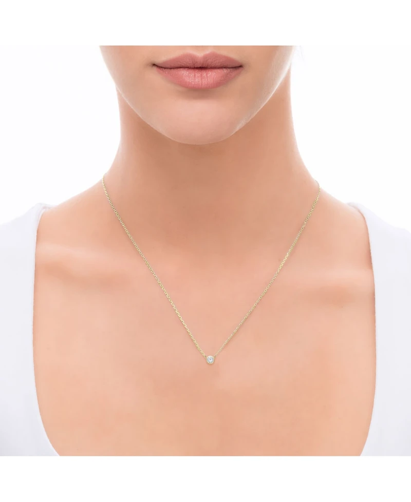 Bezel-Set Diamond Pendant Necklace (1/5 ct. t.w.) in 14K Gold or White Gold