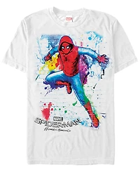 Marvel Men's Spider-Man Homecoming Neon Painted Brick Wall Pose Short Sleeve T-Shirt