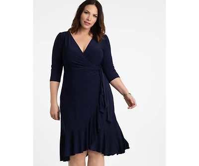 Kiyonna Plus Mademoiselle Lace Cocktail Dress with Sleeves