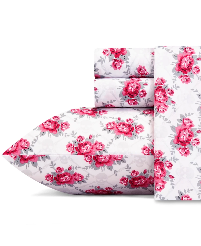 Betsey Johnson Silky Microfiber Printed 3-Pc. Sheet Set