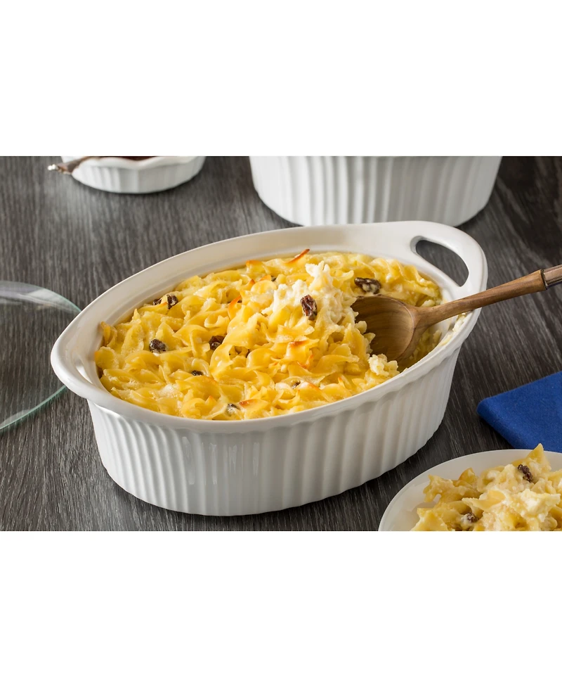 Corningware French White 1.5-Qt. Oval Casserole with Glass Lid