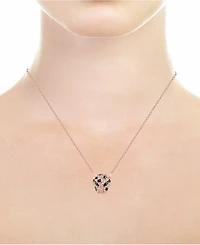 Effy Diamond (1/6 ct. t.w.) and Emerald Accent Panther Pendant Necklace in 14k Rose Gold