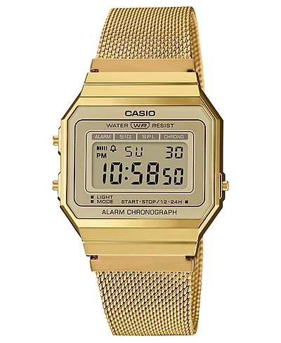 Casio Unisex Gold-Tone Stainless Steel Mesh Bracelet Watch 35.5mm
