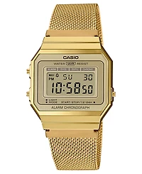 Casio Unisex Gold-Tone Stainless Steel Mesh Bracelet Watch 35.5mm