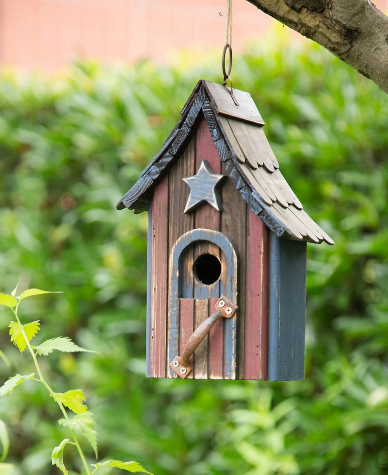 Glitzhome Hanging Distressed Solid Wood Garden Birdhouse