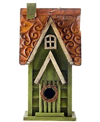 Glitzhome Distressed Solid Wood Birdhouse
