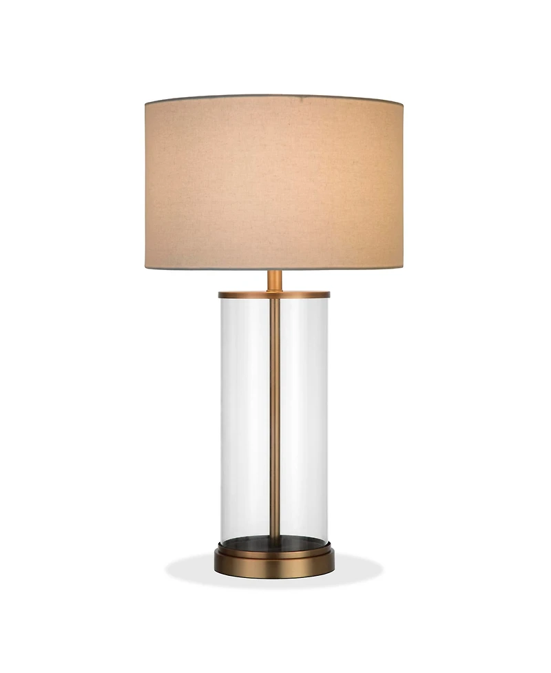 Hudson & Canal Rowan Table Lamp In Glass And Antique Brass