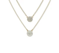 Dkny Gold-Tone Crystal Pendant Two-Row Necklace, 16" + 3' extender