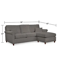 Lidia 82" Fabric 2-Pc. Reversible Chaise Sectional Sofa with Storage Ottoman, Created for Macy's