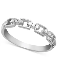 Diamond (1/10 ct. t.w.) Link Band Ring Sterling Silver