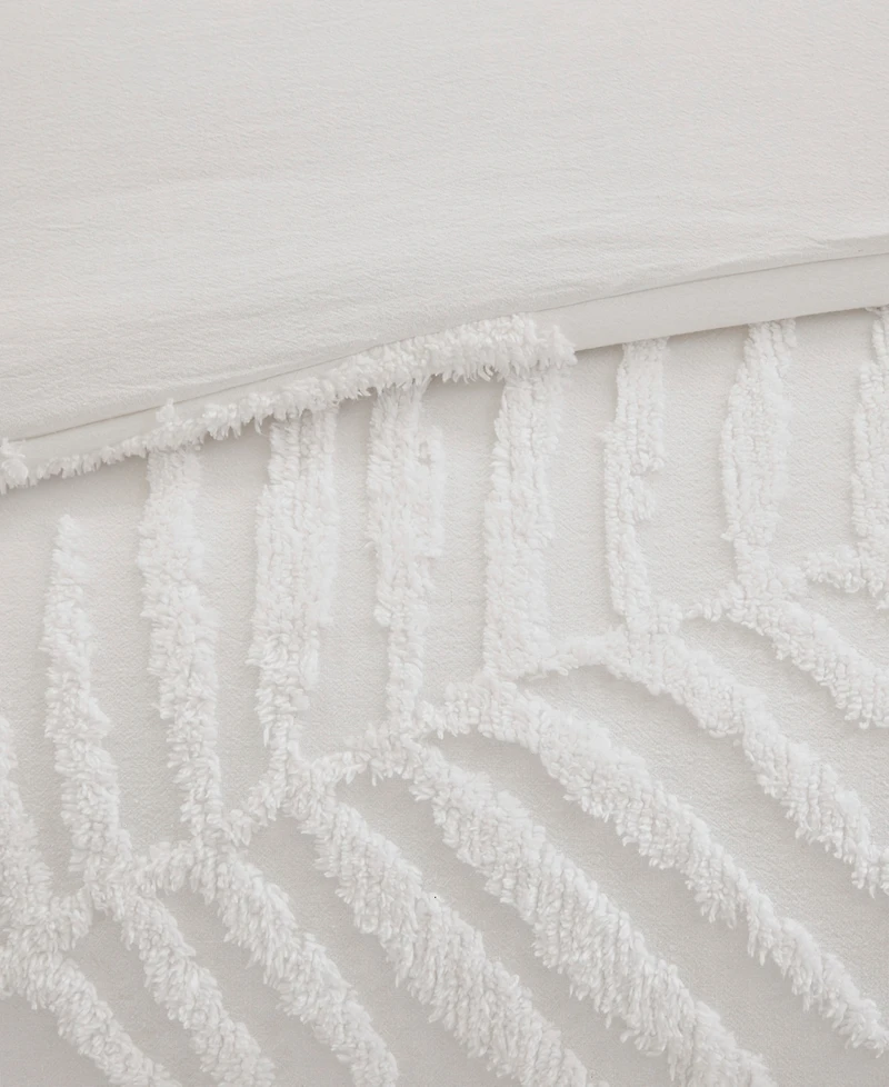 Madison Park Bahari Palm Tufted 3-Pc. Duvet Cover Set, Full/Queen