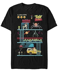 Disney Pixar Men's Toy Story 8-Bit Video Game Scene Short Sleeve T-Shirt