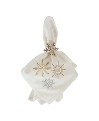 Design Imports Sparkle Snowflakes Embroidered Napkin, Set of 6