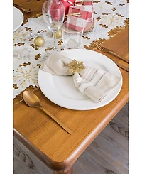 Design Imports Embroidered Snowflakes Table Runner