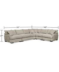 Closeout! Rhyder 5-Pc. Fabric Sectional Sofa with Apartment Sofa, Created for Macy's