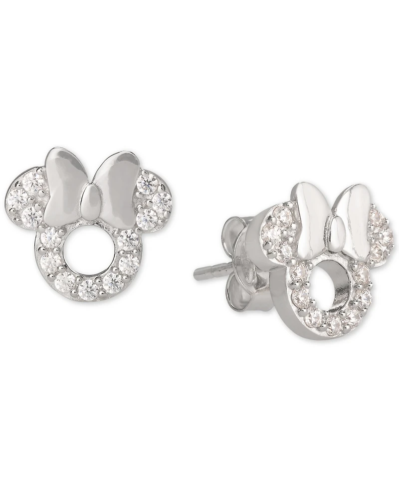 Disney Children's Cubic Zirconia Minnie Mouse Stud Earrings in Sterling Silver