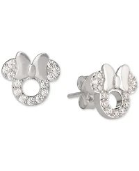 Disney Children's Cubic Zirconia Minnie Mouse Stud Earrings in Sterling Silver