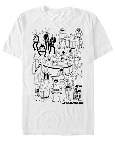 Star Wars Men's Classic Cantina Cartoon Short Sleeve T-Shirt