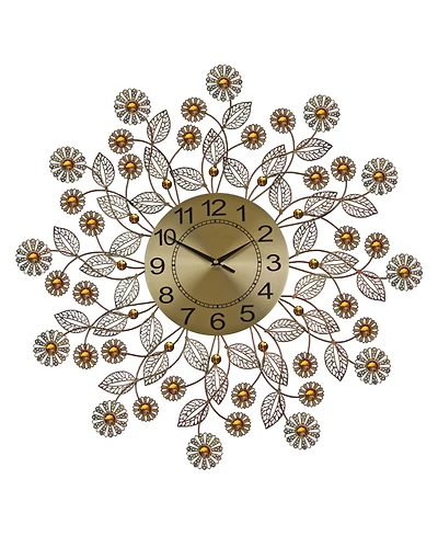 Three Star Flowers Wall Clock
