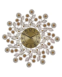 Three Star Flowers Wall Clock