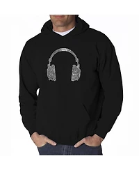 La Pop Art Men's Word Hoodie - Headphones 63 Genres of Music