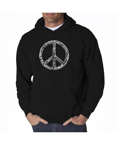 La Pop Art Men's Word Hoodie - Peace Sign 77 Languages