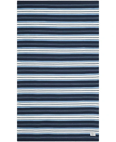 Lauren Ralph Lauren Leopold Stripe LRL2462A Navy 5' X 8' Outdoor Area Rug