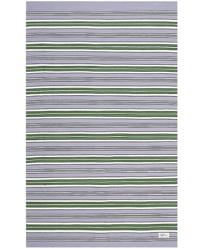 Lauren Ralph Lauren Leopold Stripe LRL2462G Lilac 4' X 6' Outdoor Area Rug
