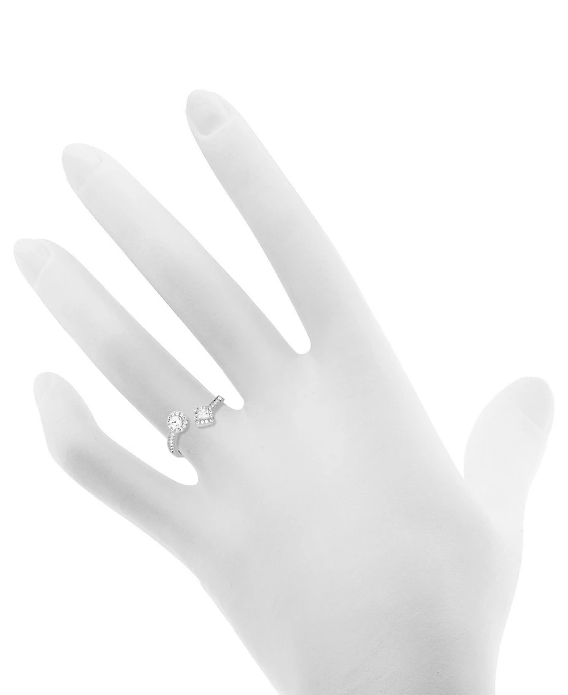 Essentials Crystal Open Ring in Silver-Plate
