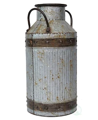 Vintiquewise Galvanized Metal Rustic Milk Can, Large