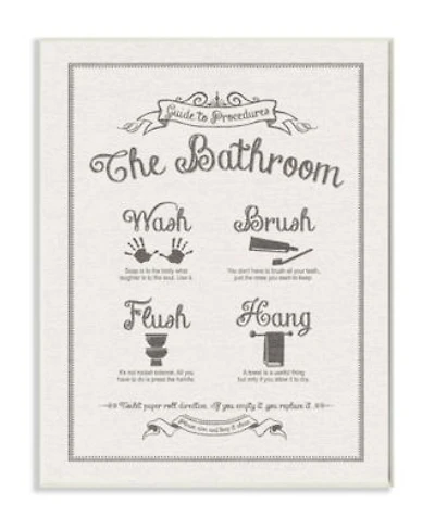 Stupell Industries Guide To Bathroom Procedures Linen Look Art Collection