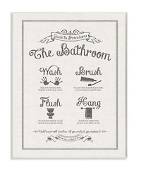 Stupell Industries Guide To Bathroom Procedures Linen Look Art Collection