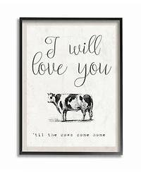Stupell Industries Love You Till The Cows Come Home Framed Giclee Art, 16" x 20"