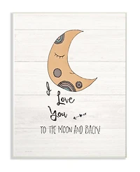 Stupell Industries I Love You Moon Wall Plaque Art, 12.5" x 18.5"