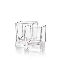 JoyJolt Carre Square Whiskey Glasses, Set of 4