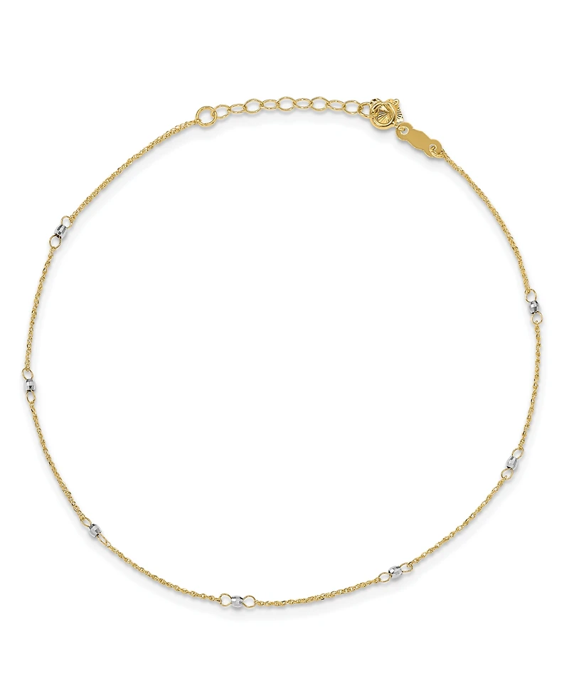 Ropa Anklet in 14k Yellow and White Gold