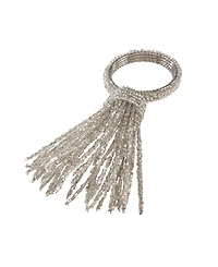 Saro Lifestyle Beaded Spray Design Event Napkin Ring, Set of 4