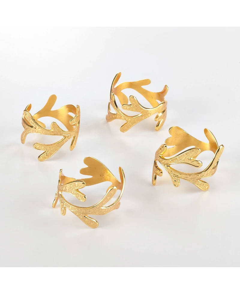 Saro Lifestyle Vine Design Napkin Ring Ring, Set of 4