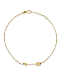 Polished Arrow Anklet in 14k Yellow Gold