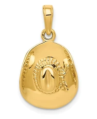 Cowboy Hat Pendant in 14k Yellow Gold