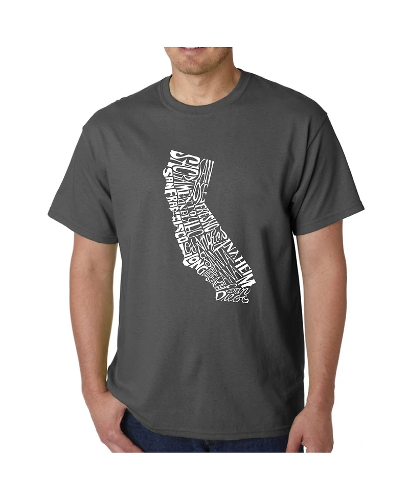 La Pop Art Men's Word Art T-Shirt - California State