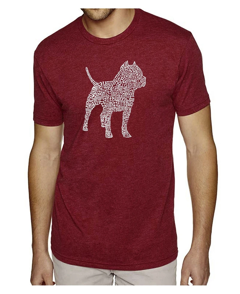 La Pop Art Men's Premium Word T-Shirt - Pit bull