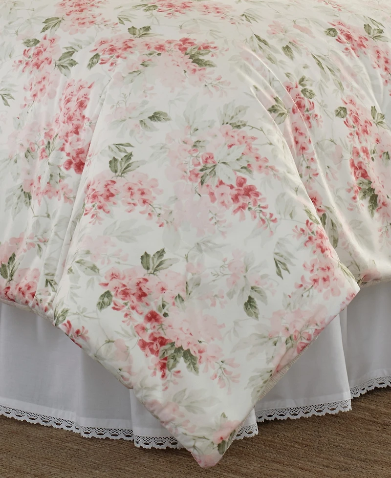 Laura Ashley Wisteria Velour Comforter Set, Twin