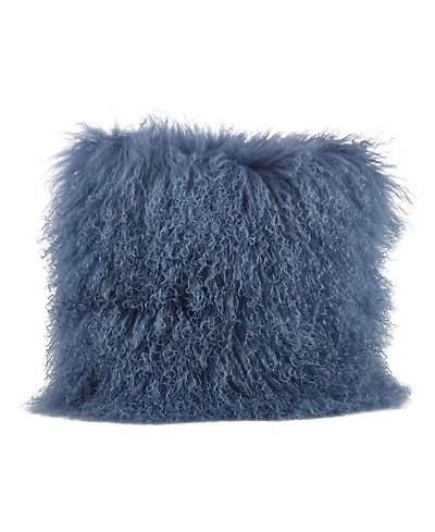 Saro Lifestyle Mongolian Wool Lamb Fur Decorative Pillow, 20" x