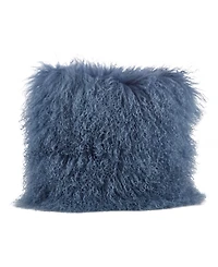 Saro Lifestyle Mongolian Wool Lamb Fur Decorative Pillow, 20" x