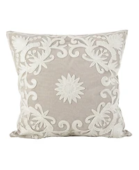 Saro Lifestyle Embroidered Decorative Pillow, 18" x