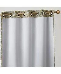 Hlc.me Paris Paisley Decorative Print Damask Pattern Light Reducing Filtering Grommet Window Curtain Panels, Set of 2 (Sage green