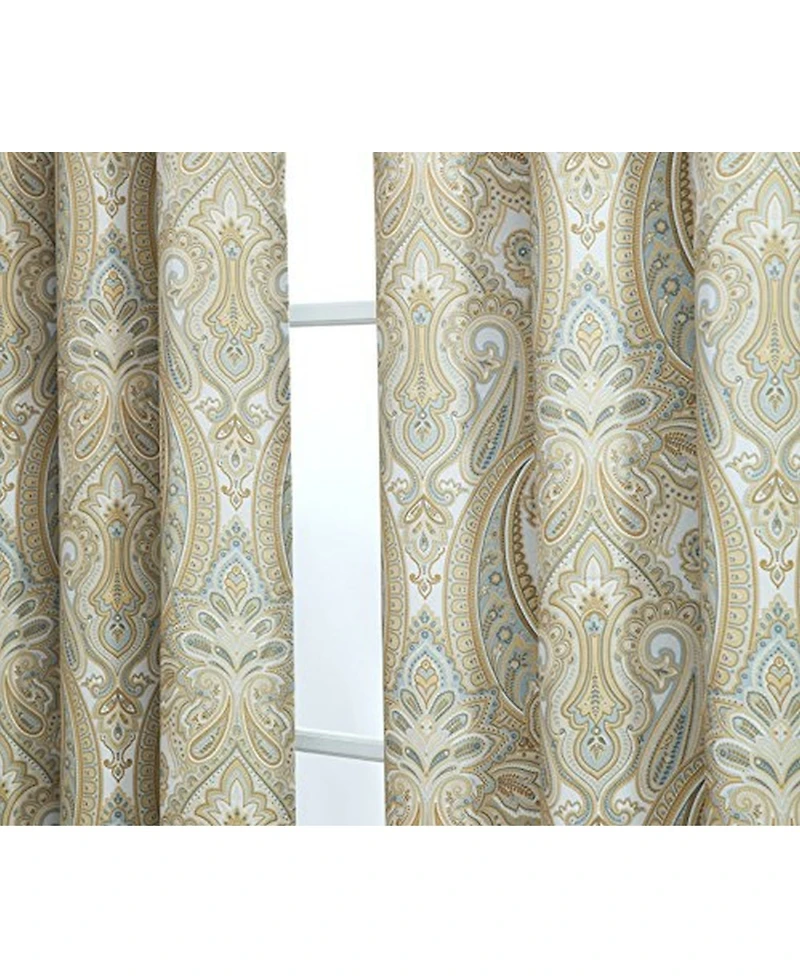 Hlc.me Paris Paisley Thermal Insulated Decorative Rod Pocket Short Scalloped Curtain Valance for Kitchen, Bathroom