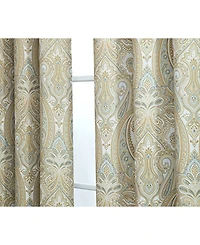 Hlc.me Paris Paisley Thermal Insulated Decorative Rod Pocket Short Scalloped Curtain Valance for Kitchen, Bathroom